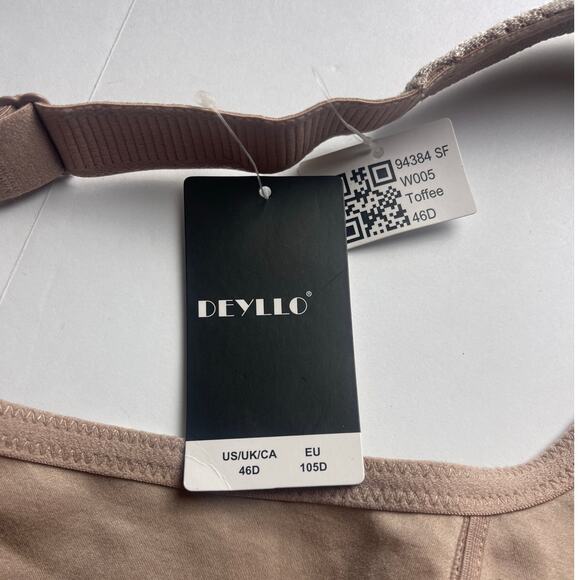 Deyllo Non Padded Wireless Bras Plus Size Full Coverage Minimizer Bra, Taupe 46D - Picture 8 of 8